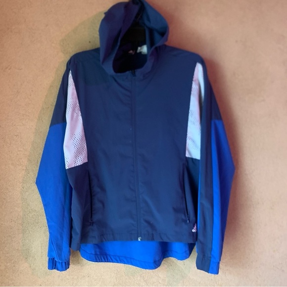 Adidas sport large Noble Indigo Hi-Res Blue Sport ID Wind Jacket CW2230 hood - Picture 2 of 9